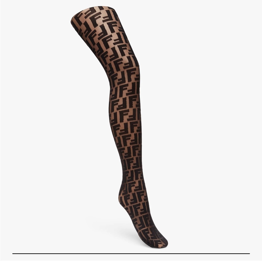 Fendi logo tights black